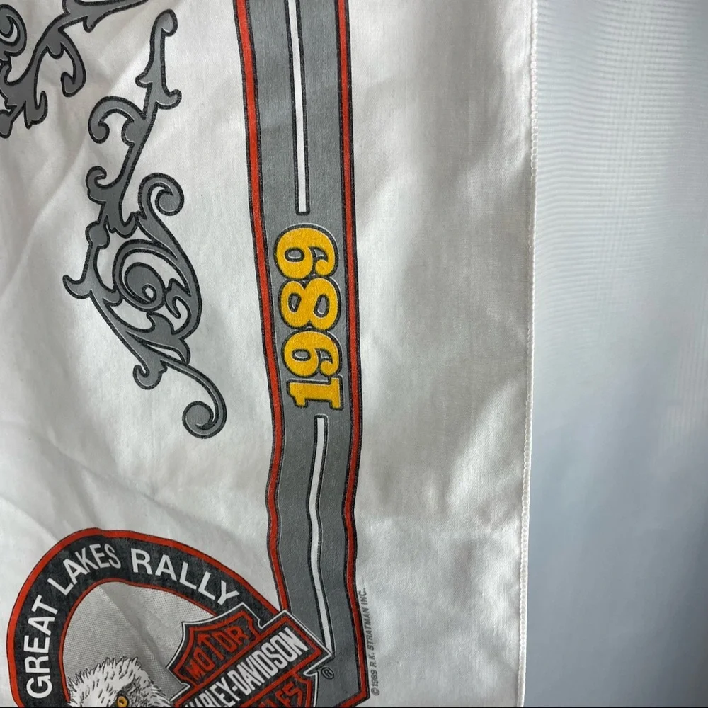 Vintage 1989 Harley-Davidson square bandanna scarf